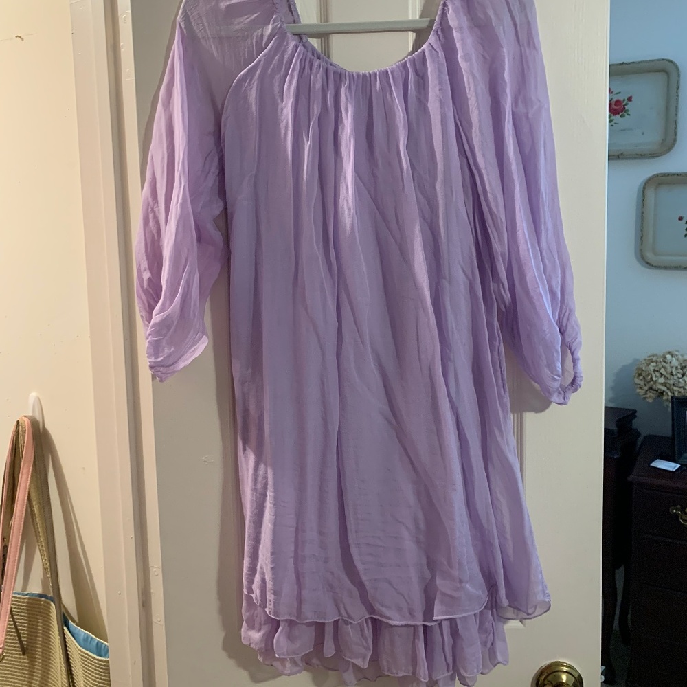 Sofia Lilac Off-the-Shoulder Dress